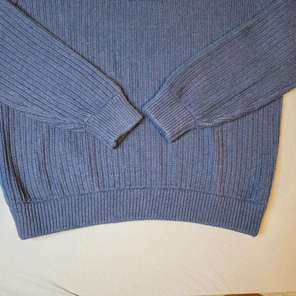 Duluth Trading Co Sweater Mens XL Blue Brigadier Shawl Collar Wool Blend - Picture 4 of 7